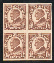 # 576 VF OG LH, Imperf Block of 4, fresh color!