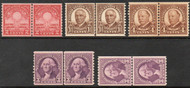# 656, 686, 687, 721, 722 F-VF OG LH, Line Pairs, neat set!