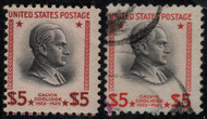 # 834a Fine+ OG NH, Red Brown and Black, used 834 included for color comparison,  bold color!
