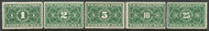 #JQ 1 - 5 F-VF OG NH, robust color set!
