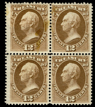 #O 78 F/VF OG VLH/NH, Block, three stamps NH, well centered, Tough to find an Official block this nice!