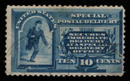 #E 1 F-VF, faint town cancel, vivid color!