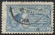#E 9 F-VF, town cancel, vibrant color!
