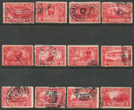 #Q 1 - Q12 F-VF, variety of cancels, some small faults, vibrant colors!