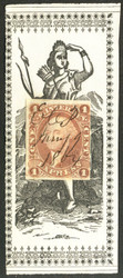 #R  1a VF on piece, super fresh stamp and paper,  VERY NICE!