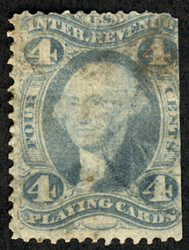 #R 21c F/VF, "PLAYING CARDS", VERY RARE STAMP, vivid color, color on these is usually heavily faded, Nice!