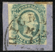 Confed #11e F/VF on piece, nice large margins, Select!