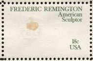 #1934b VF OG NH, 18c Frederic Remington, black ommitted, tiny stain on one stamp!