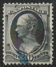 # 154 F-VF, blue & black cancel, nice stamp!