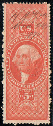 #R 88 Fine+, embossed and fancy signature cancel, eye popping color!