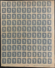Confed # 11 VF OG NH, 10c Sheet of 100, very fresh color!