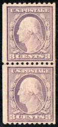 # 489 VF+ OG 1 NH, 1 LH, Line Pair, very nice!