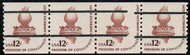 #1816a VF OG NH, Line Pair, Strip of 4 w/ gap in pre cancel, nice!