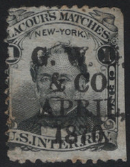 #RO123a Fine+, bold cancel, pinholes, neat find!