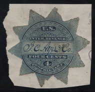 #RS  9b VF, on piece, appears unused, very unique find!