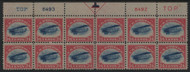 #C  3 F/VF+ OG NH, Plate block of 12,  nice and fresh, top, Super!