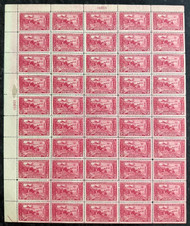 # 618 F/VF to SUPERB OG NH, sheet of 100, margin repair, one stamp thinned, Neat Piece!