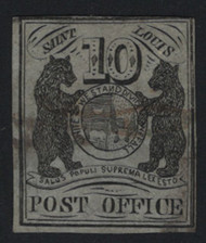 #    10x2 F/VF, w/CROWE (10/24) CERT, 10c St Louis Bear, faintly canceled, small flaws as usual with this issue, Nice Appearing!
