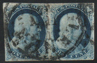 #   8A VF/XF, Pair, w/CROWE (01/25) CERT, a very rare pair with both stamps being type IIIA (89 - 90P4), right stamp with small sealed tear, SUPER NICE!