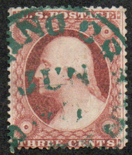 #  26 VF/XF, bold GREEN cancel, a large 26 with large margins on three sides, which is quite unique, CHOICE STAMP!