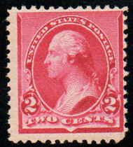 # 220a Fine+ OG NH, Cap on left 2c, a very rare stamp, notoriously known for its poor centering, this example is quite nice, Fresh!