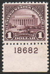 # 571 VF OG NH, Plate number single, bold color!