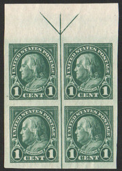# 575 SUPERB JUMBO OG H, Top Arrow Block of 4, lovely margins, SELECT!