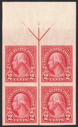 # 577 XF OG Hr, Vertical Line Block of 4 w/ large top, eye popping color, CHOICE!