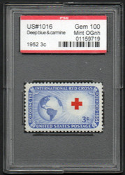 #1016 GEM OG NH, w/PSE (GRADED 100, ENCAPSULATED) CERT, terrific color, CHOICE!