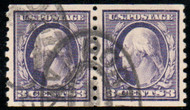 # 394 VF/XF, w/PSE (GRADED 85 (10/22)) CERT, Pair, Type I, 3mm spacing, town cancel, lovely color. CHOICE!