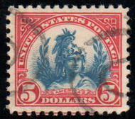 # 573 XF, w/PSE (GRADED 90 (05/07)) CERT, double oval cancels, eye popping colors, SELECT!