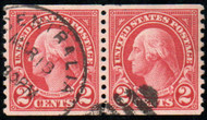 # 599 XF-SUPERB, w/PSE (GRADED 95 (03/13)) CERT, Pair, town & duplex cancels, vivid color, CHOICE!