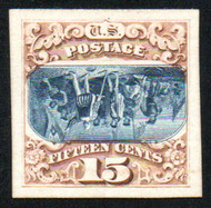 # 129 P4a SUPERB, INVERT, w/PSE (06/24) CERT, proof on cardboard, fresh colors, only 100 known to exist, Super Nice!