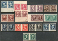 # 264a - 278a XF-SUPERB OG H to LH, w/PF (04/01 to 02/05) CERTS (top four values), a very rare complete set on stamp paper,  quite likely the finest set of pairs known, CHOICE SET!