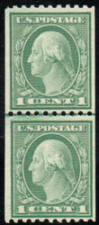 # 448 F/VF OG NH, Line Pair, nicely centered for this issue