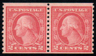# 454 F/VF OG NH, Pair, clear type two markings, clear watermark, Very Nice!