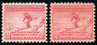 # 716a VF OG NH, Lake Shade, normal stamp accompanies for reference, Rare!