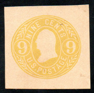 #U 66 SUPERB, 9c yellow, Rare Square!