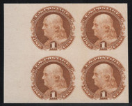 # 112 P4 XF, Block of 4, Proof on cardboard, nice find, SELECT!