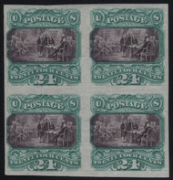 # 120 P3 VF/XF, Block of 4, Proof on India, bold color, CHOICE!