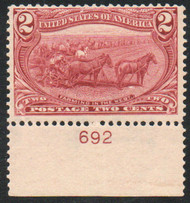 # 286 F-VF OG NH, Plate number single, lovely color!