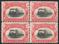 # 295 F-VF OG Hr/ 3NH, Vertical Line Block of 4, vivid color!