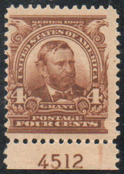 # 303 F-VF OG H, Plate number single, fresh color!
