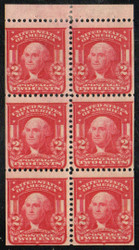 # 319g Fine+ OG Hr, Booklet Pane of 6, very nice color!