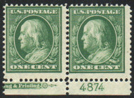 # 331 Fine+ OG NH, Plate Pair w/ partial imprint, vivid color!