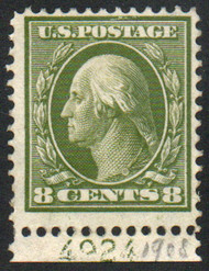 # 337 F-VF part OG H, Plate number single, thin, fresh color!
