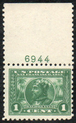 # 401 F-VF OG Hr, Plate number single, robust color!
