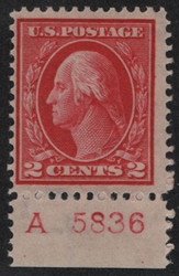 # 406 F-VF OG H, Plate number single, vivid color!