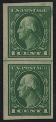 # 408 VF OG NH, Horizontal Line Pair, over ink error, very neat find!