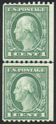 # 448 F-VF OG NH, Line Pair, nice color!